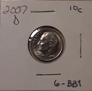 2007-D Roosevelt Dime 10c US Coin Denver Mint Clad (#6-BB1) - Picture 1 of 3