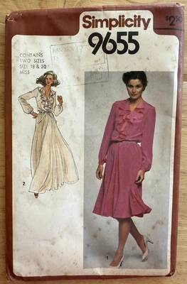 Simplicity Pattern 9655 Misses’ Pullover Dress In Two-Lengths Size 18-20 UC FF - Image 1 of 4