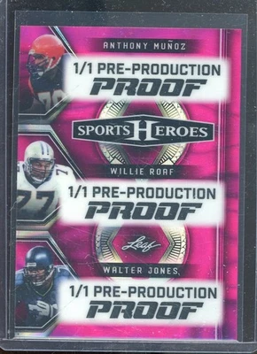 2025 Leaf Pre Production Proof (1/1) Anthony Munoz Willie Roaf Walter Jones - Image 1 of 2