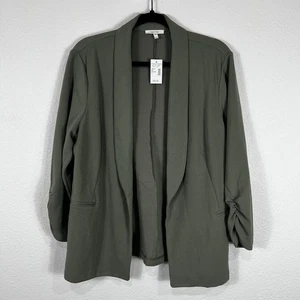 Maurices Open Blazer Women's Size 1 Sage Green Rucched Cuff Career - Picture 1 of 16
