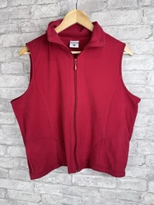 Columbia Red Lightweight Thin Vest Full Zip Pockets Women’s Size Large - Picture 1 of 11