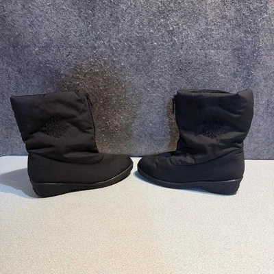 Botas calentadoras de puntera para mujer talla 7,5 WW negras invierno nieve imitación piel Canadá aisladas Foto 1 de 4