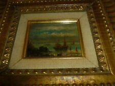 Antique Oil Painting Norton Howe Collection Poyntell Seascape Marine Ships 3x4