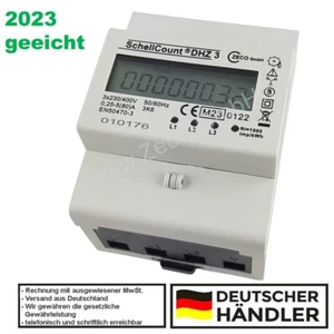 MID 2023 geeichter LCD Drehstromzähler mit Rücklaufsperre, S0 Balkonkraftwerke - Picture 1 of 9