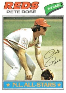 Tarjeta de béisbol 1977 Topps #450 Pete Rose Cincinnati Reds casi como nueva - Imagen 1 de 2