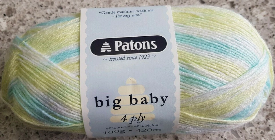 Patons Big Baby 4 Ply #3911 Dew Drop Print 100g Acrylic - image 1 of 1