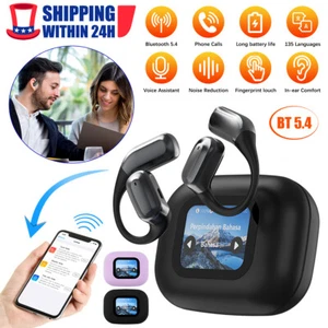 Translation Earbuds Languages AI Instant Translate Bluetooth Headphones Ear Clip - Picture 1 of 23