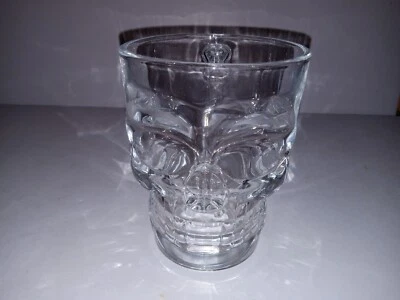 Taza calavera de vidrio transparente gótica Halloween taza de café pirata gruesa pesada 16 oz Foto 1 de 4