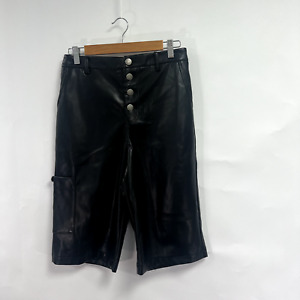 Anthropologie Avec Les Filles Faux Leather Shorts. Black. UK 10.