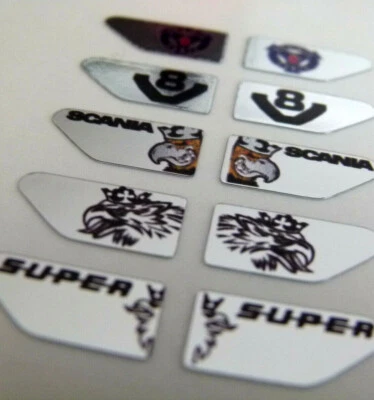 5 x 2er CHROM Set SCANIA FRONT FAHRERHAUS 1:14 Tamiya STICKER RC AUFKLEBER 059 - Bild 1 von 4