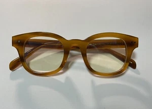 Gold Glasses Retro solid acetate men's eyeglasses Rectangular Blonde glasses - Picture 1 of 10