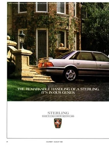 ROVER STERLING 827SI PRINT AD ORIGINAL AUGUST 1990 VINTAGE 2 PAGES - Picture 1 of 2