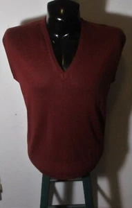 "Made in Italy" Burgundy Wool Sleeveless V-Neck Sweater Size 42 - Bild 1 von 5