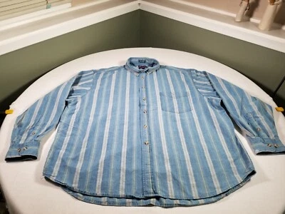 Vtg Smith Forester Big Shirt Mens Extra Large Blue Stripe Long Sleeve Workwear - Image 1 of 4