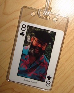 Johnny Russell Luggage Tag - Vintage 1980's Country Music Western Playing Card
