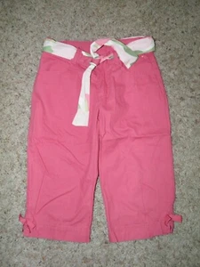 GYMBOREE "Tulip Garden" Pink Belted Bow Crop Pants Size 5 - Picture 1 of 2