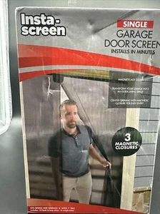Insta-Screen Single Garage Door Screen 8 Foot Wide 7’tall Unopened Package - Picture 1 of 4