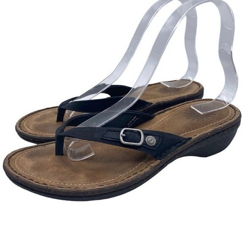 Scarpe UGG Kamiko nere in pelle perizoma sandali casual neutri da donna taglia 6