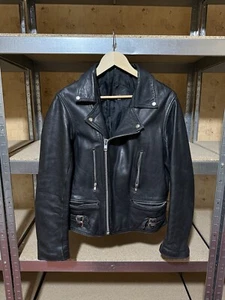 Chaqueta de motociclista negra vintage años 70’s Campri Donnington de cuero real para hombre talla 38 - Imagen 1 de 24
