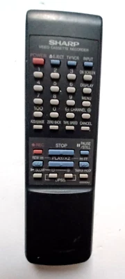 SHARP - Remote Control Sharp Video Cassette Recorder (VCR) - Black, Used, Tested - Image 1 of 3