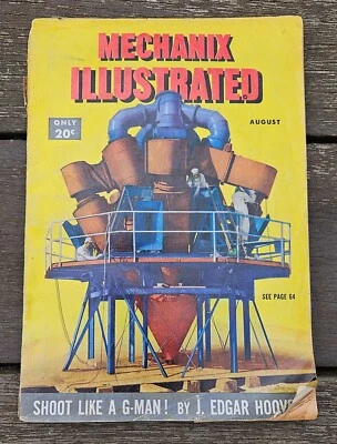 Mechanix Illustrated Magazine – August 1947 – Boats, Cars, Radios, Electric Lawn Foto 1 de 4