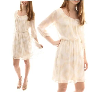 BCX JUNIOR GRANDE Oro Marfil Cuello Elástico Cintura Transparente Vestido NUEVO - Imagen 1 de 9