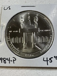 1984-P US Olympic Silver Commemorative Dollar Stadium - Picture 1 of 4