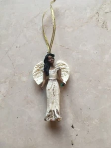 My Good Angel Handcrafted 4" Angel Figurine Ornament Holiday Decorate Dark Skin - Picture 1 of 5