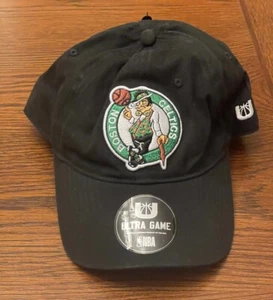 Boston Celtics NBA Ultra Game Black Strapback Cap Hat Men's OSFA Basketball Logo - Picture 1 of 6