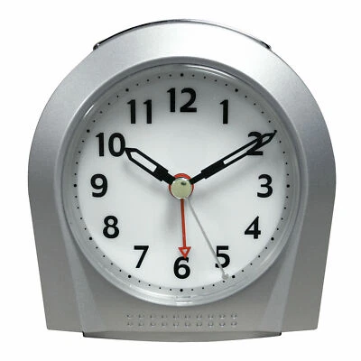 21103 Equity by La Crosse Night Vision Silent Sweep Analog Alarm Clock - Silver - Image 1 of 4