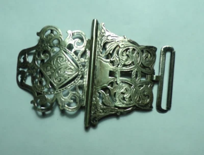 Antique EPNS Silver Ornate Scroll Art Nouveau Victorian Nurses Belt Buckle 38g - Image 1 of 4