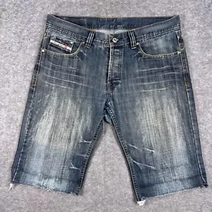 Diesel Jeans pantaloncino uomo 34 blu taglio invecchiato denim reale 34 - Foto 1 di 21