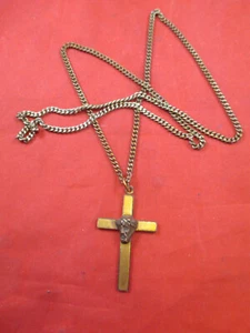 Colgante y cadena cruz cobre vintage 24" 14 gramos - Imagen 1 de 6