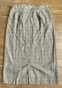 Vintage NYCC New York Clothing Co Long Plaid Brown Skirt Y2K - Picture 1 of 8