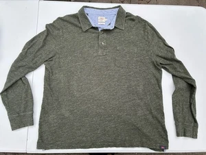 Faherty Herren Poloshirt Bio Baumwolle Langarm Henley Gr. XL grün - Bild 1 von 7