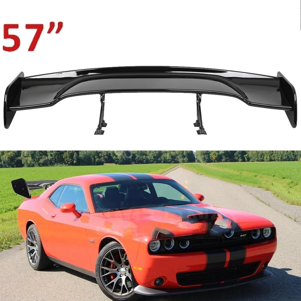 For Dodge Charger Challenger Glossy Black 57"Rear Spoiler Wing Truck GT-Style - Imagem 1 de 4