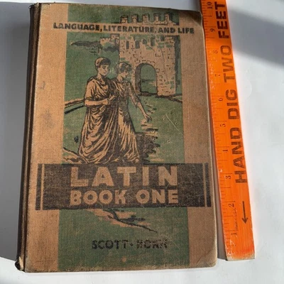 Vintage 1936 Latin Book One Language, Literature, and Life by H. Scott & A. Horn Foto 1 de 4