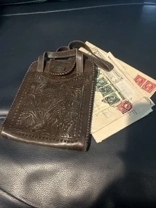 Antique Custom Hand Tooled W/Personalized Leather Purse & Personal WWI Letters - Picture 1 of 10
