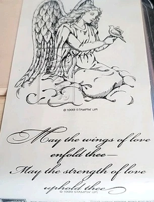 Stampin’ Up! Juego de 2 estampillas de goma de montaje en madera ELEGANT ANGEL NUEVAS EN CAJA Foto 1 de 3