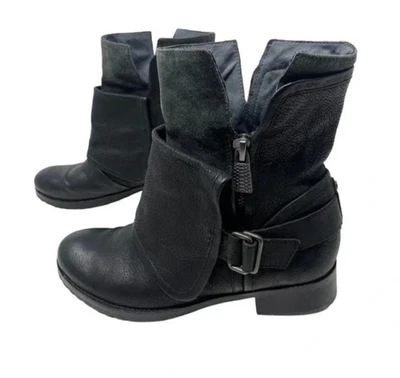 Botas de motociclista Luxury Rebel LUCY de cuero negro en capas 10 Foto 1 de 2