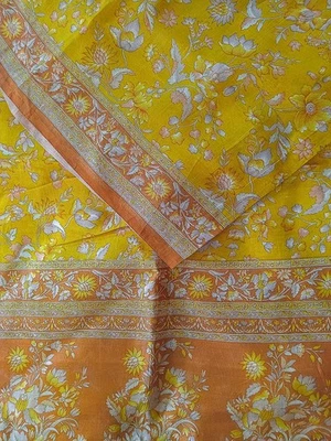 100% Pure Silk Sari Vintage Recycled Saree Silk Printed Fabric Material PSS17550 - Image 1 of 4