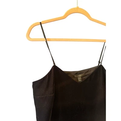 NUEVO CON ETIQUETAS J.Crew | Top sin mangas de terciopelo negro peplum | Talla 6 Foto 1 de 4