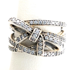 Sterling Silver 925 Pandora Bow Ring R494- FOX1417 - Picture 1 of 22