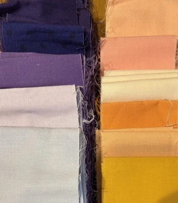 Jelly Roll Quilter's Cotton Solids Purple and Coral Palette Fabric Precut - Image 1 of 2