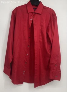 Geoffrey Beene Mens Red Long Sleeve Classic Fit Non-Iron Dress Shirt Size 32/33 - Picture 1 of 6