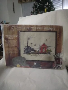 Vintage WHISTLE STOP Crewel Stitchery Kit Sealed Train 1978 Paragon Needle Craft - Picture 1 of 7