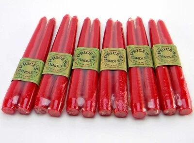 批量 12 x 8 英寸 Price's Venetian 红色蜡烛约 5 小时 燃烧时间 — 第 1/4 张图片