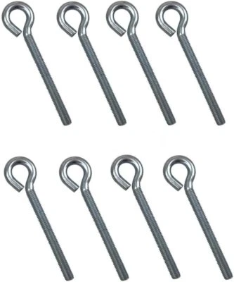 MANDYTOOLS 8 Eyebolts Screw Eye Bolt Fixing - M10 x 80mm Thread - Length 120mm