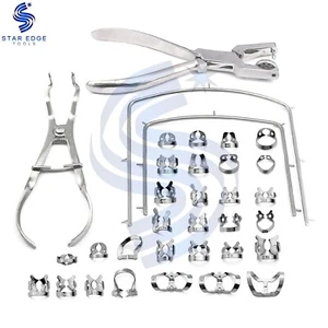 Rubber Dam Kit Starter of 35 Pcs with Frame Punch Clamps Dental Instruments - Picture 1 of 4