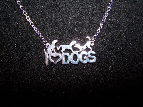 CHROME HEARTS Collana con ciondolo AMORE CUORE CANI ANIMALI ANIMALI ANIMALI ZAMPA argento sterling 925 placcato 18"